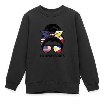 Philippinisch Filipino Philippinisches Geschenk - Kinder Premium Organic Sweatshirt - Schwarz - Vorne - AI Model Kid Female (0cm)