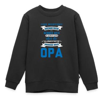 Opa Familie Enkelkind Geschenk - Kinder Premium Organic Sweatshirt - Schwarz - Vorne - AI Model Kid Female (0cm)