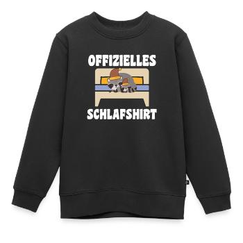 Schlafanzug Waschbär Schlafshirt Geschenk - Kinder Premium Organic Sweatshirt - Schwarz - Vorne - AI Model Kid Female (0cm)