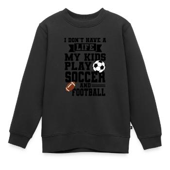 baller fussball baller Geschenk - Kinder Premium Organic Sweatshirt - Schwarz - Vorne - AI Model Kid Female (0cm)