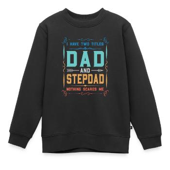 Stiefvater Vatertag Stiefvater Geschenk - Kinder Premium Organic Sweatshirt - Schwarz - Vorne - AI Model Kid Female (0cm)