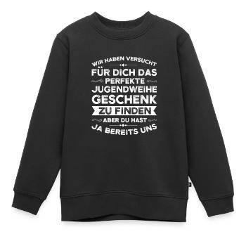 Jugendweihe Jugend Teenager Feier Geschenk - Kinder Premium Organic Sweatshirt - Schwarz - Vorne - AI Model Kid Female (0cm)