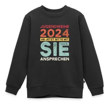 Jugendweihe 2024 Jugend Erwachsen Werden Geschenk - Kinder Premium Organic Sweatshirt - Schwarz - Vorne - AI Model Kid Female (0cm)