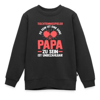 Tischtennis Papa Tischtennis Papa Geschenk - Kinder Premium Organic Sweatshirt - Schwarz - Vorne - AI Model Kid Female (0cm)