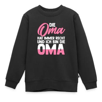 Oma Familie Enkelkind Geschenk - Kinder Premium Organic Sweatshirt - Schwarz - Vorne - AI Model Kid Female (0cm)