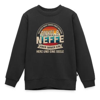 Onkel & Neffe Familie Neffe Geschenk - Kinder Premium Organic Sweatshirt - Schwarz - Vorne - AI Model Kid Female (0cm)