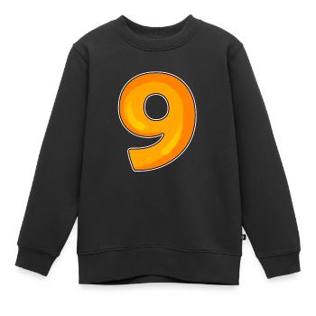 Numéro 9 - Neuf - 9 Motif - Sweat Premium enfant bio - noir - Devant - AI Model Kid Female (0cm)