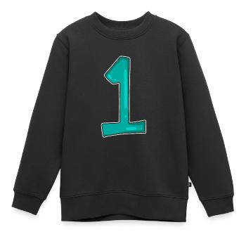 Numéro 1 Numéro Gagnant Premier Gagnant - Sweat Premium enfant bio - noir - Devant - AI Model Kid Female (0cm)