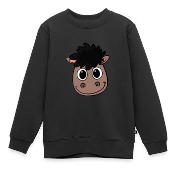 Tête de cheval - Sweat Premium enfant bio - noir - Devant - AI Model Kid Female (0cm)
