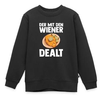 Schnitzel Wiener Wiener Schnitzel Geschenk - Kinder Premium Organic Sweatshirt - Schwarz - Vorne - AI Model Kid Female (0cm)