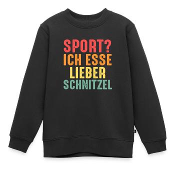 Schnitzel Wiener Wiener Schnitzel Geschenk - Kinder Premium Organic Sweatshirt - Schwarz - Vorne - AI Model Kid Female (0cm)