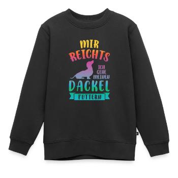 Dackel Hund Hundefreunde Geschenk - Kinder Premium Organic Sweatshirt - Schwarz - Vorne - AI Model Kid Female (0cm)