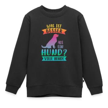 Hund Haustier Hundefreunde Geschenk - Kinder Premium Organic Sweatshirt - Schwarz - Vorne - AI Model Kid Female (0cm)