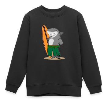 Surfender Hai - Kinder Premium Organic Sweatshirt - Schwarz - Vorne - AI Model Kid Female (0cm)