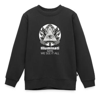 ILLUMINATI GANG - Sweat Premium enfant bio - noir - Devant - AI Model Kid Female (0cm)