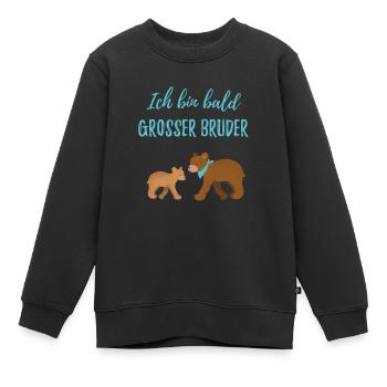 Ich bin bald grosser Bruder / werde großer Bruder - Kinder Premium Organic Sweatshirt - Schwarz - Vorne - AI Model Kid Female (0cm)