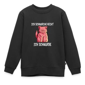 Ronflement homme fatigué ronflement nez chat - Sweat Premium enfant bio - noir - Devant - AI Model Kid Female (0cm)