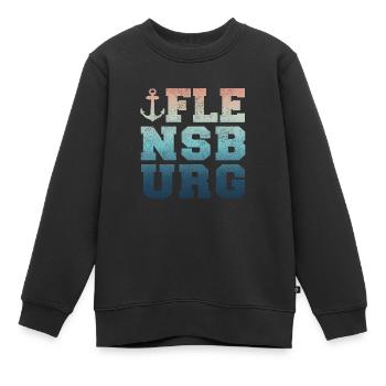 Flensburger Förde Flensburger Souvenir Geschenk - Kinder Premium Organic Sweatshirt - Schwarz - Vorne - AI Model Kid Female (0cm)
