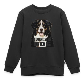 Chien de montagne bernois - Sweat Premium enfant bio - noir - Devant - AI Model Kid Female (0cm)