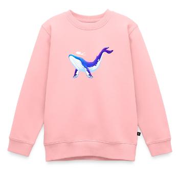 Blauwal und Taucher Design - Kinder Premium Organic Sweatshirt - Rosa - Vorne - AI Model Kid Female (0cm)