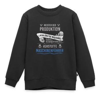 Meister der Produktion Maschinenführer - Kinder Premium Organic Sweatshirt - Schwarz - Vorne - AI Model Kid Female (0cm)