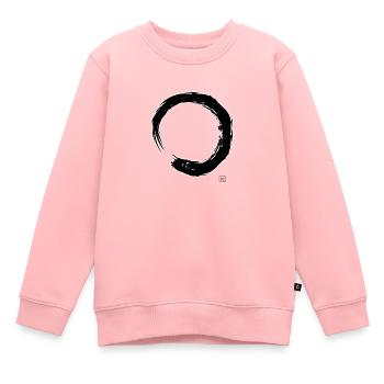 Kalligraphie Enso Kreis Zen Buddhismus - Kinder Premium Organic Sweatshirt - Rosa - Vorne - AI Model Kid Female (0cm)