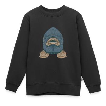 Karpfen - Kinder Premium Organic Sweatshirt - Schwarz - Vorne - AI Model Kid Female (0cm)