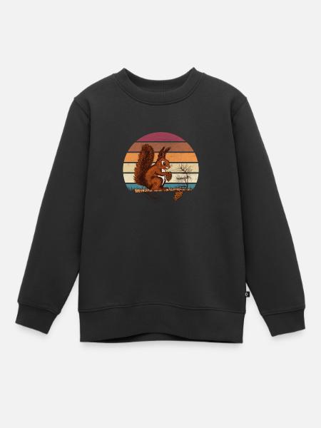 Eichhörnchen Design - Kinder Premium Organic Sweatshirt - Schwarz