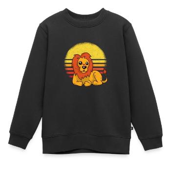Leo drôle - Sweat Premium enfant bio - noir - Devant - AI Model Kid Female (0cm)
