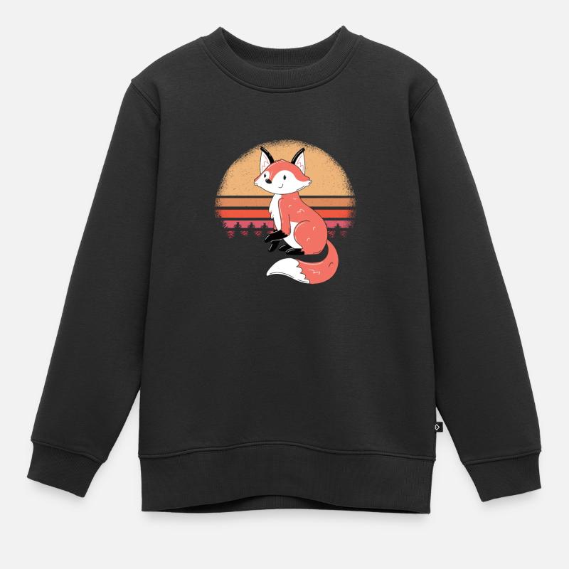 Süßer Fuchs - Kinder Premium Organic Sweatshirt - Schwarz
