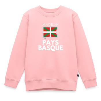 Made in Pays Basque - Sweat Premium enfant bio - rose - Devant - AI Model Kid Female (0cm)