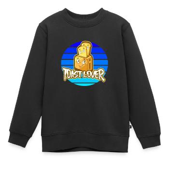 Amant de pain grillé - Sweat Premium enfant bio - noir - Devant - AI Model Kid Female (0cm)