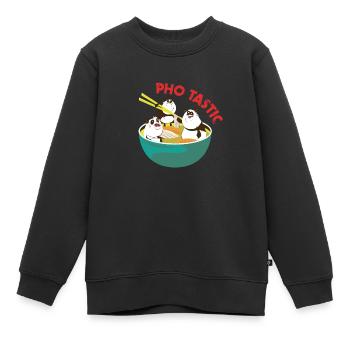 Pho Tastic Vietnam Panda Asien Suppe - Kinder Premium Organic Sweatshirt - Schwarz - Vorne - AI Model Kid Female (0cm)