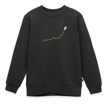 Internet contre Wall Street Course Rocket To The Moon - Sweat Premium enfant bio - noir - Devant - AI Model Kid Female (0cm)