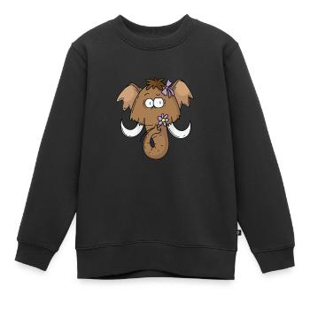 Mammut pflügt Blumen - Kinder Premium Organic Sweatshirt - Schwarz - Vorne - AI Model Kid Female (0cm)