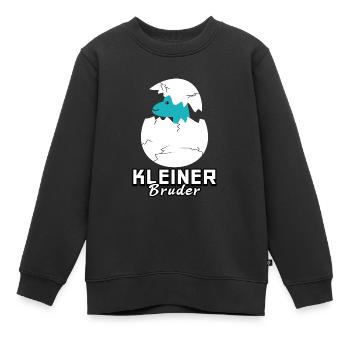 Kleiner Bruder Dinosaurier - Kinder Premium Organic Sweatshirt - Schwarz - Vorne - AI Model Kid Female (0cm)