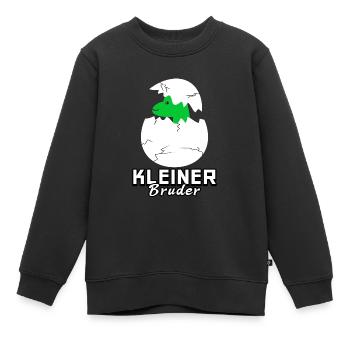 Kleiner Bruder Dinosaurier - Kinder Premium Organic Sweatshirt - Schwarz - Vorne - AI Model Kid Female (0cm)