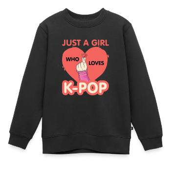 K-Pop - Sweat Premium enfant bio - noir - Devant - AI Model Kid Female (0cm)