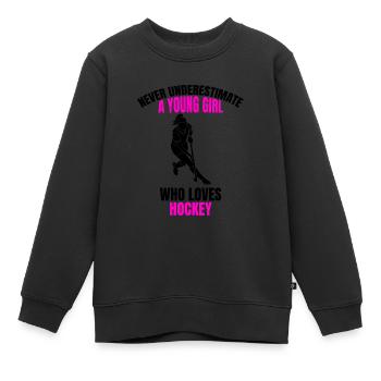 Hockey hockey femmes hockey hockey sur glace filles hockey - Sweat Premium enfant bio - noir - Devant - AI Model Kid Female (0cm)