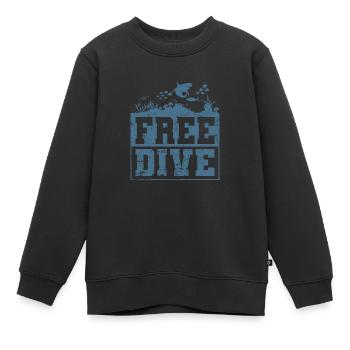 Apnoetauchen im Ozean Free Dive - Kinder Premium Organic Sweatshirt - Schwarz - Vorne - AI Model Kid Female (0cm)