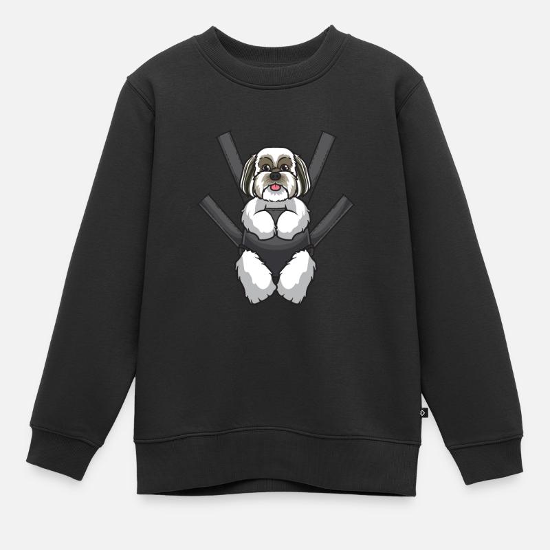 Lhasa Apso Hund - Kinder Premium Organic Sweatshirt - Schwarz