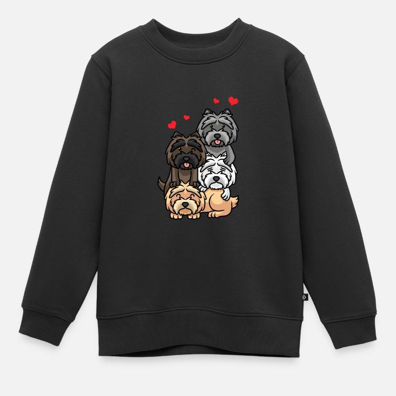 Cairn Terrier chien - Sweat Premium enfant bio - noir