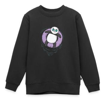 Panda en train de se détendre - Sweat Premium enfant bio - noir - Devant - AI Model Kid Female (0cm)