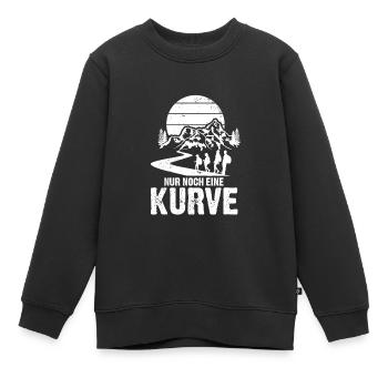 Nur noch eine Kurve dann sind wir da Wandern Berge - Kinder Premium Organic Sweatshirt - Schwarz - Vorne - AI Model Kid Female (0cm)