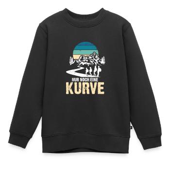 Nur noch eine Kurve dann sind wir da Wandern Berge - Kinder Premium Organic Sweatshirt - Schwarz - Vorne - AI Model Kid Female (0cm)
