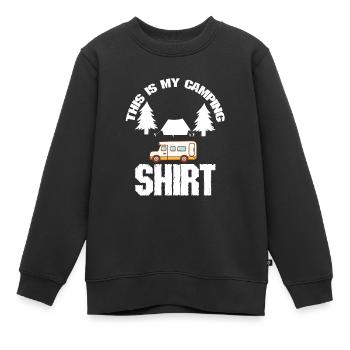 Camping Zitat Das ist mein Camping - Kinder Premium Organic Sweatshirt - Schwarz - Vorne - AI Model Kid Female (0cm)