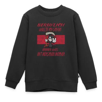 Beruflich Sensenmann - Kinder Premium Organic Sweatshirt - Schwarz - Vorne - AI Model Kid Female (0cm)