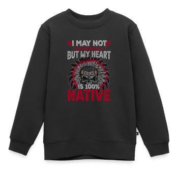 Indianisches Zitat Darf ich nicht - Kinder Premium Organic Sweatshirt - Schwarz - Vorne - AI Model Kid Female (0cm)
