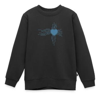Herz mit Elektronik Beruf Technik Strom - Kinder Premium Organic Sweatshirt - Schwarz - Vorne - AI Model Kid Female (0cm)