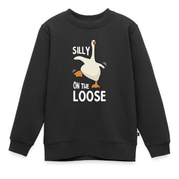 Dumme Gans - Kinder Premium Organic Sweatshirt - Schwarz - Vorne - AI Model Kid Female (0cm)